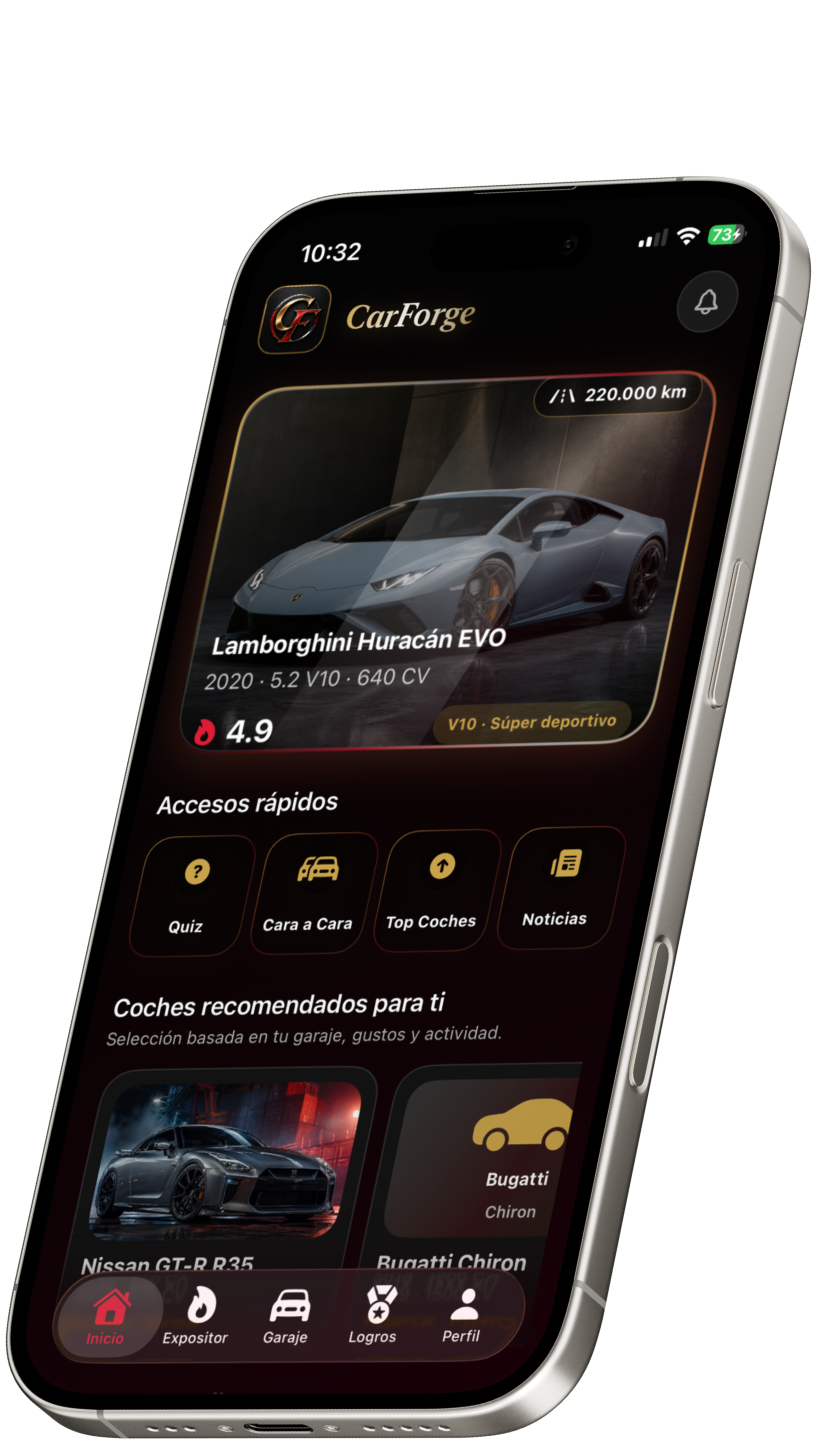 Pantalla de inicio CarForge